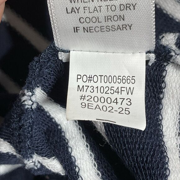 Black & White Striped Floral Embroidered Top XL - Picture 13 of 13